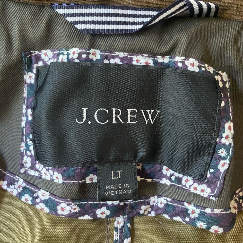 J. Crew Utility/Chore Jacket with Flower Accents, Size LT - Picture 6 of 9